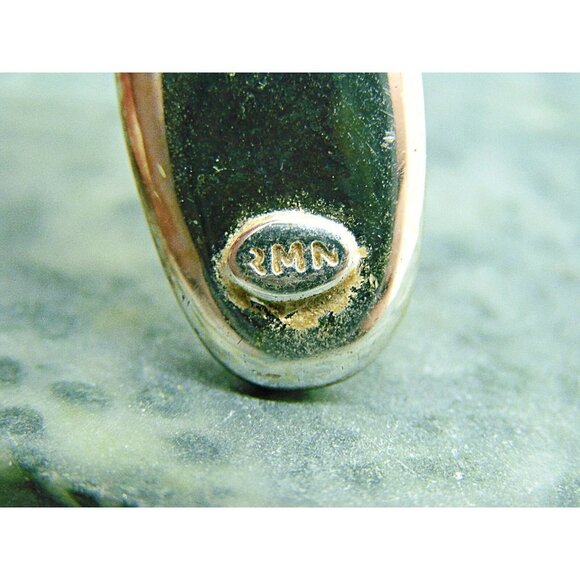 Vintage Prism Design Oval Stone Fashion Pendant Silver Tone 1980 Signed RMN - Picture 3 of 9